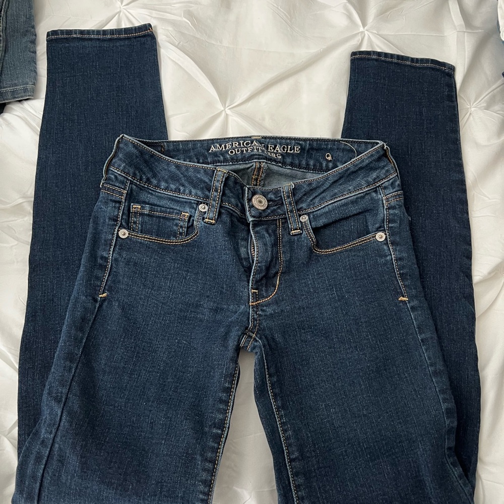 American Eagle Outfitters Women's Dark Blue Skinny Jeans